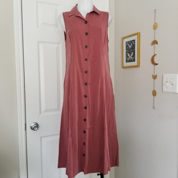 Tahari Boho Button Down Midi Dress w/ Pockets NWT - Picture 3 of 8